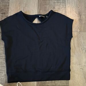 Athleta Black Cropped Top (keyhole back) size Medium